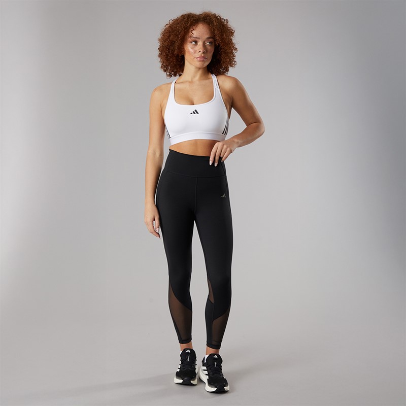 adidas Womens Prime Lift React Medium Support Sports Bra White/Black