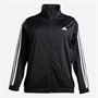 adidas Womens Plus Size Essentials Tricot 3-Stripes Track Jacket Black/White