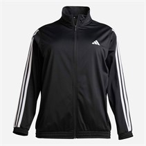 adidas Womens Plus Size Essentials Tricot 3-Stripes Track Jacket Black/White