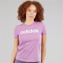 adidas Womens Essentials Slim Logo T-Shirt Preloved Purple