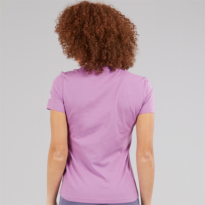 adidas Womens Essentials Slim Logo T-Shirt Preloved Purple