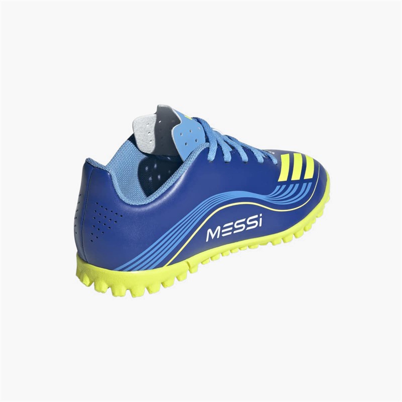 adidas Junior F50 Club Messi TF Astro Football Boots Team Royal Blue/Solar Yellow/Semi Blue Burst