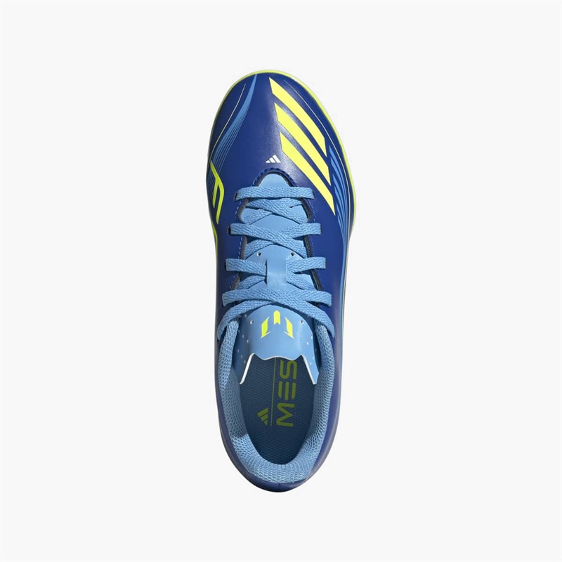 adidas Junior F50 Club Messi TF Astro Football Boots Team Royal Blue/Solar Yellow/Semi Blue Burst