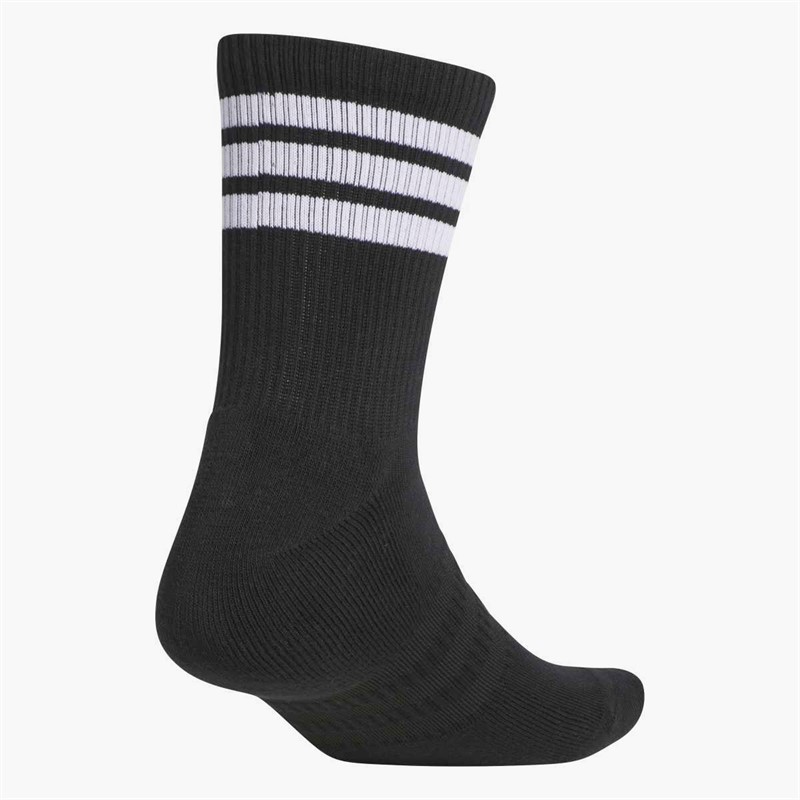 adidas Mens Golf 3-Stripes Half Crew Socks Black