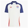 adidas Mens OL Olympique Lyon 24/25 Tiro 24 Polo Shirt White Tint/Midnight Indigo/Bright Red