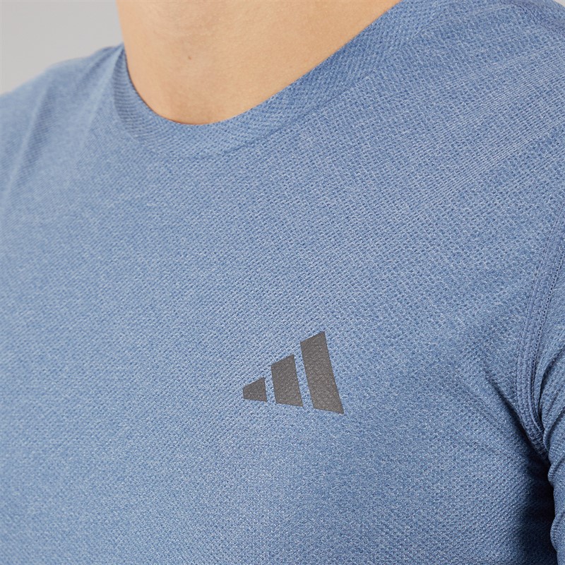 adidas Mens Own The Run Running T-Shirt Preloved Ink/White