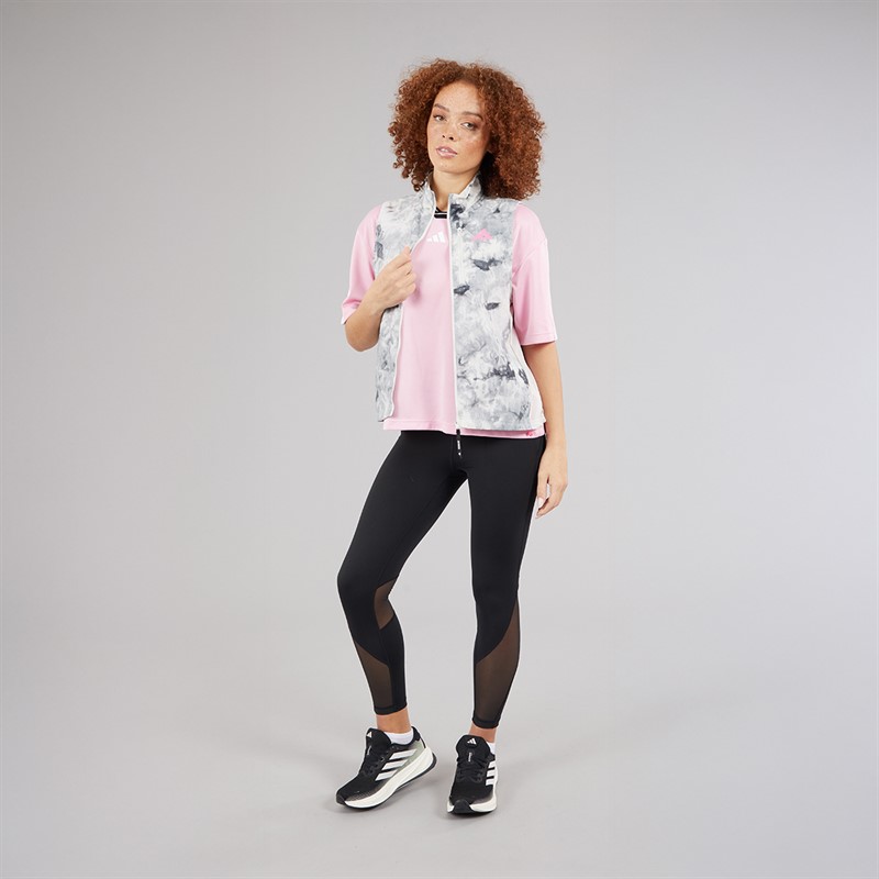 adidas Womens Own The Run Spray Dye Full Zip Running Gilet Orbit Grey/Black