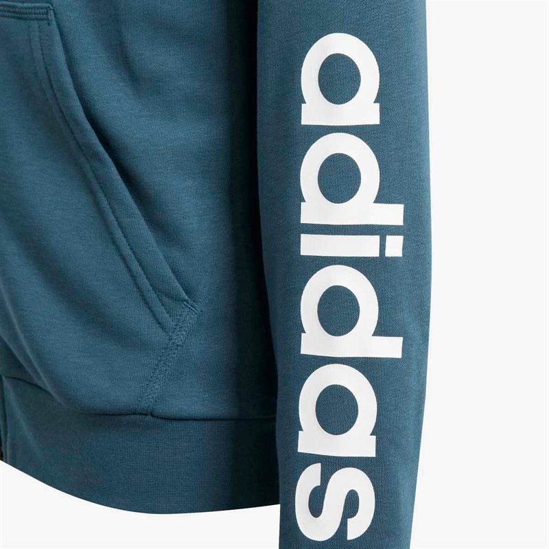 adidas Junior Girls Essentials Linear Logo Full Zip Hoodie Arctic Night/White