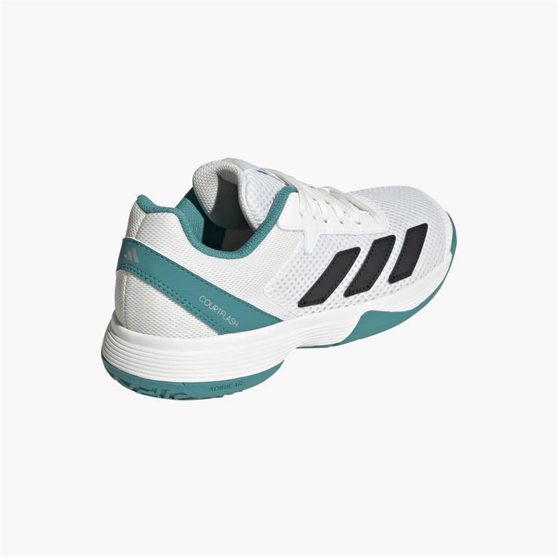 adidas Junior Courtflash All Court Tennis Shoes Cloud White/Pure Teal/Off White