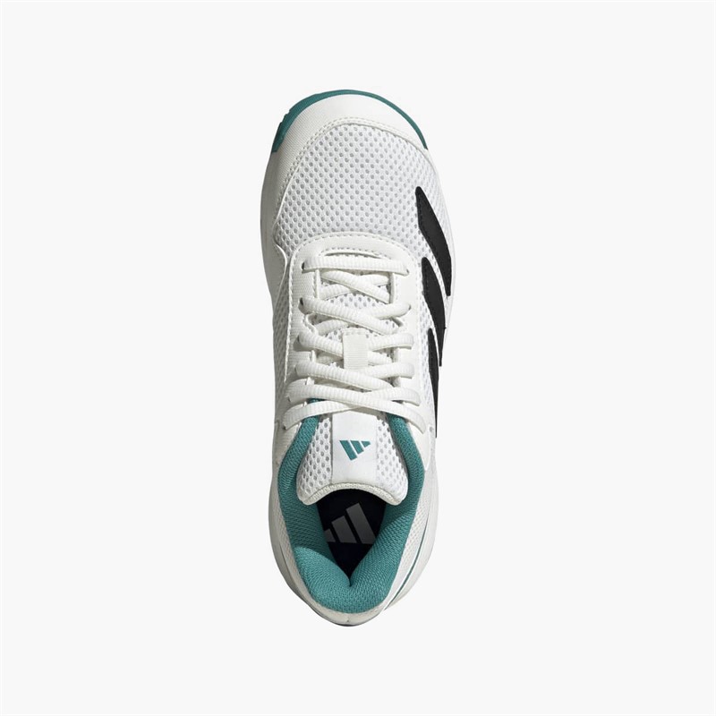 adidas Junior Courtflash All Court Tennis Shoes Cloud White/Pure Teal/Off White