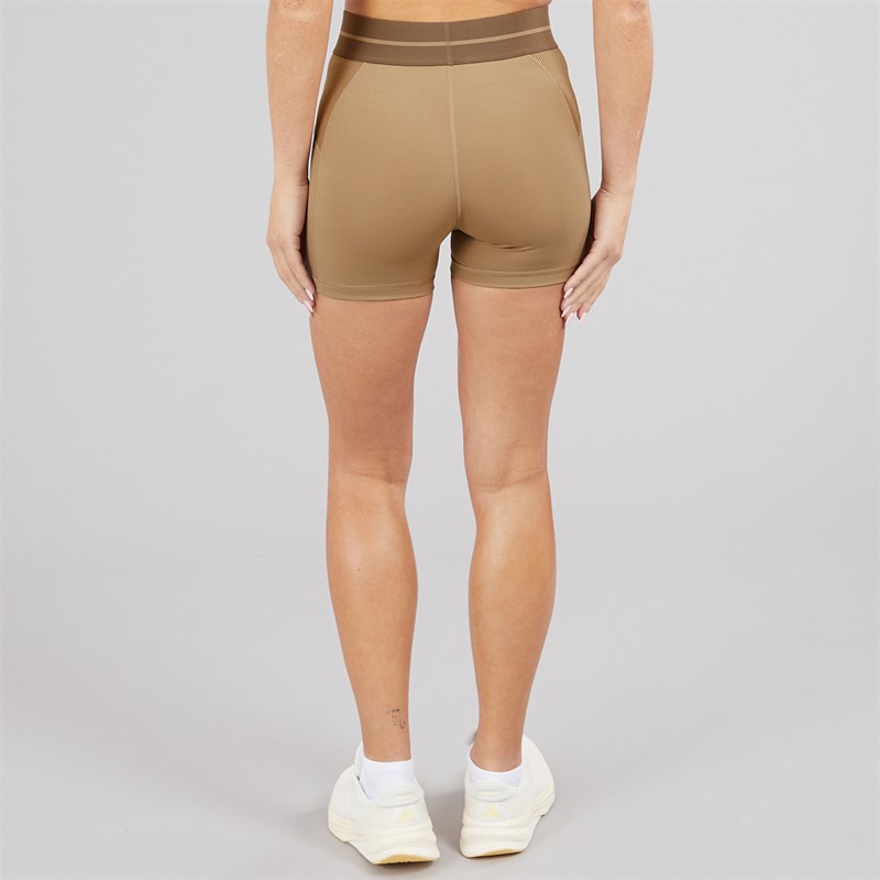 adidas Womens Hyperglam Rib 4 Shorts Chalky Brown/Earth Strata