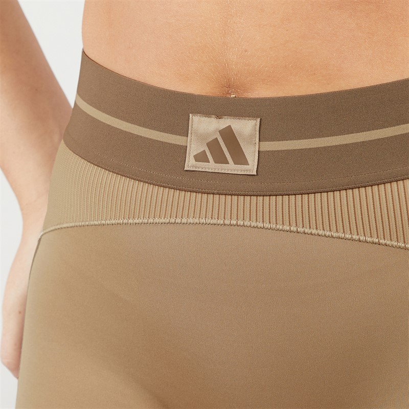 adidas Womens Hyperglam Rib 4 Shorts Chalky Brown/Earth Strata