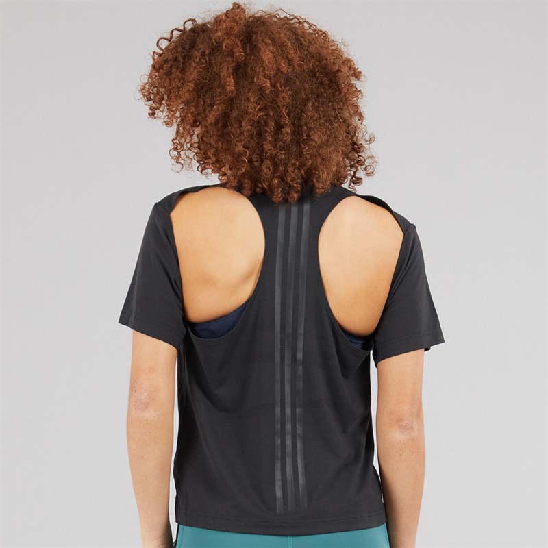 adidas Womens Prime Lift 3-Stripes T-Shirt Black