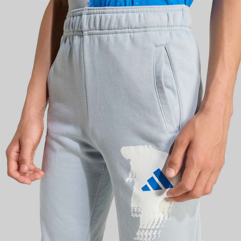 adidas Junior Boys Jude Bellingham Graphic Joggers Light Grey