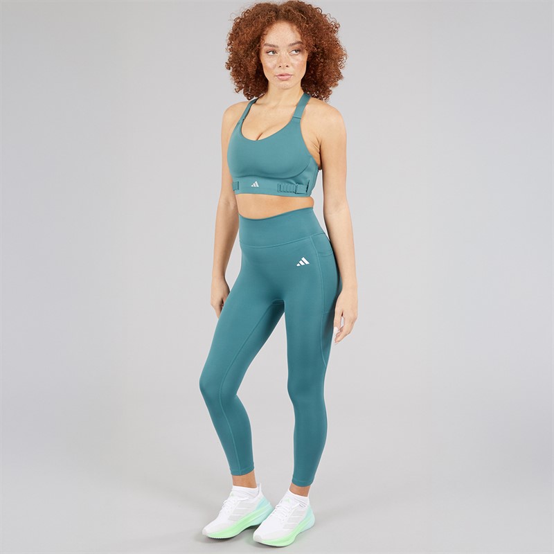 adidas Womens Optime Essentials Workout 7/8 Leggings Preloved Teal