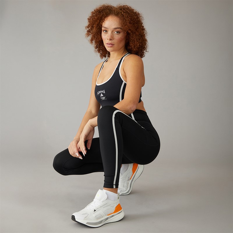 adidas Womens Powerimpact Heritage Medium Support Sports Bra Black/White