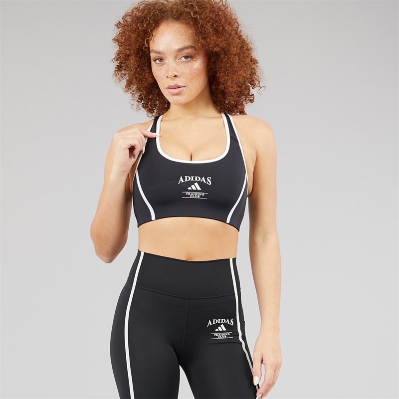 adidas Womens Powerimpact Heritage Medium Support Sports Bra Black/White