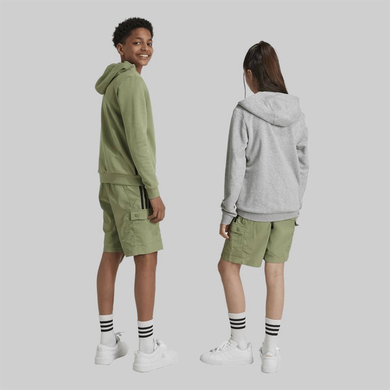 adidas Junior Street Jam Woven Cargo Shorts Tent Green/Black