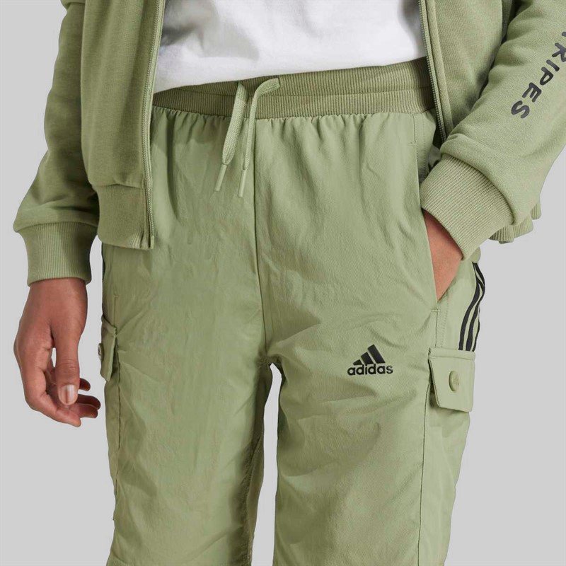 adidas Junior Street Jam Woven Cargo Shorts Tent Green/Black