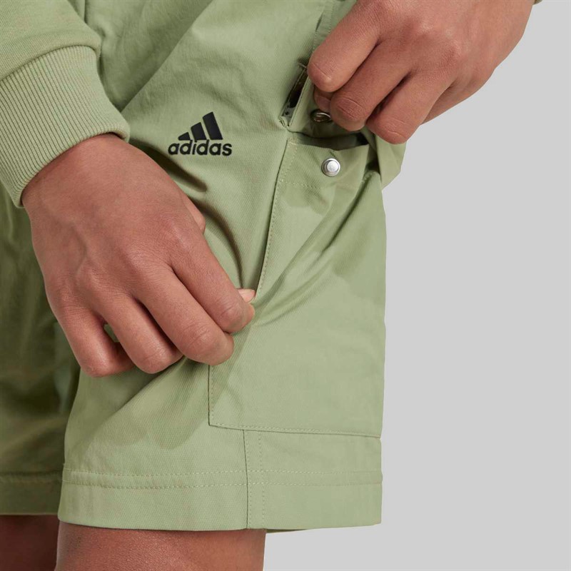 adidas Junior Street Jam Woven Cargo Shorts Tent Green/Black