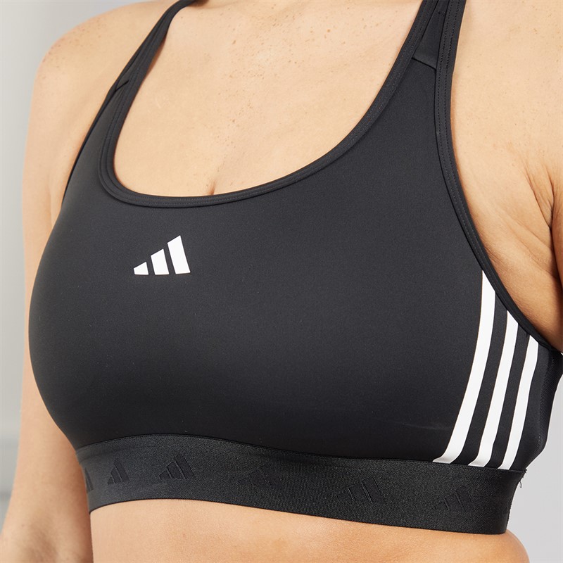 adidas Womens Prime Lift Training Medium Support Sports Bra Black/White