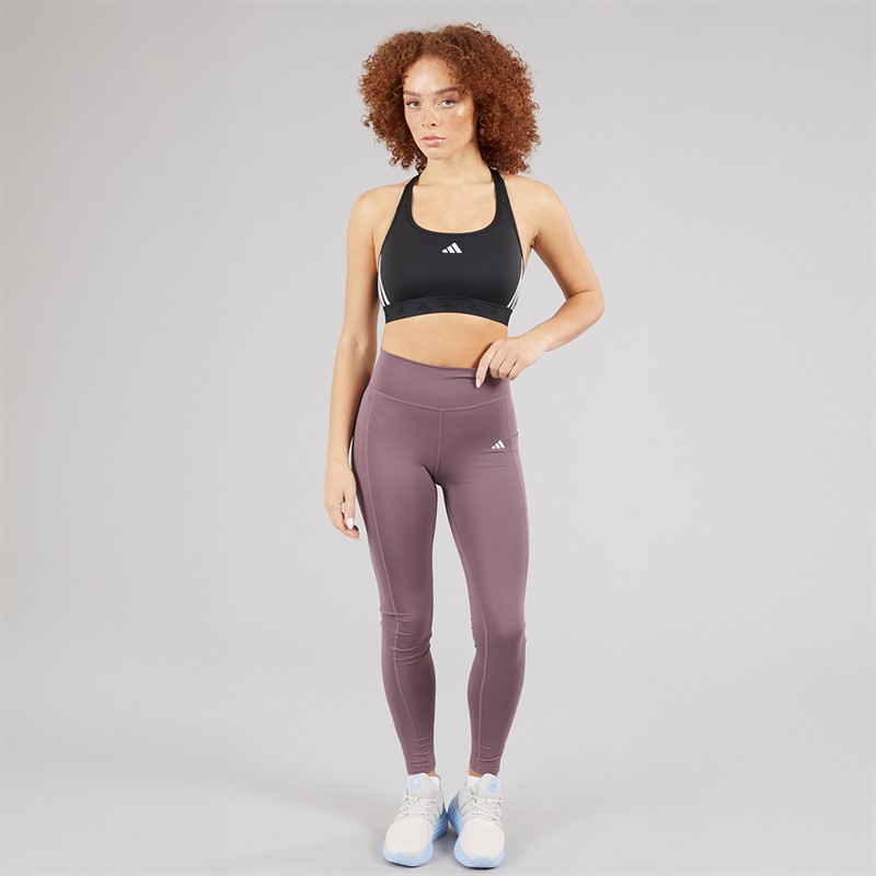 adidas Womens Prime Lift Training Medium Support Sports Bra Black/White