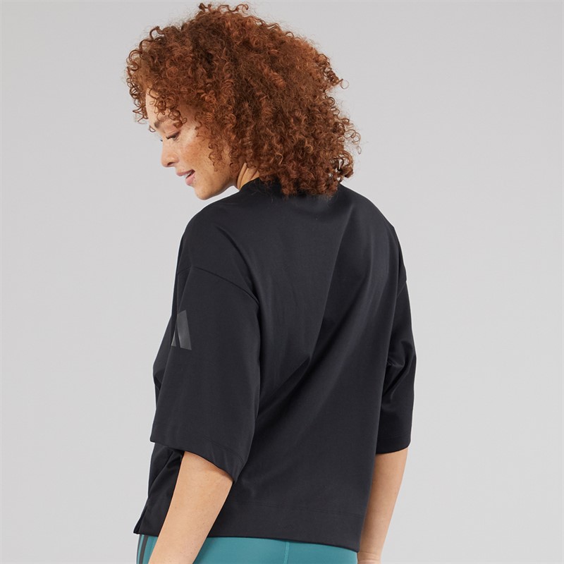 adidas Womens Soft Lux Loose Fit T-Shirt Black