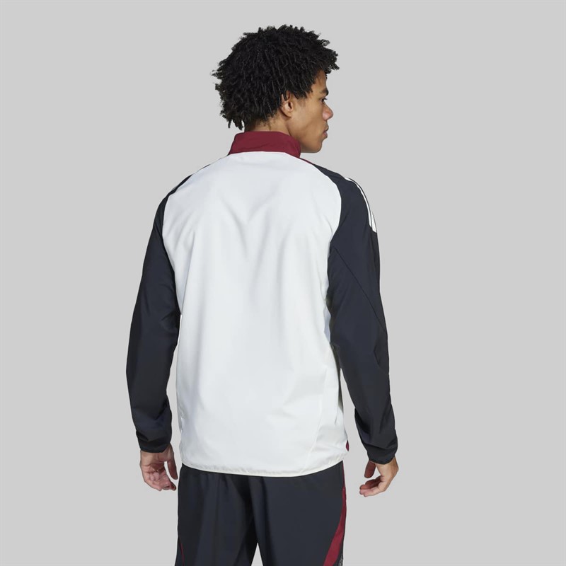 adidas Mens MUFC Manchester United 24/25 Tiro 24 Presentation Jacket Off White/Black