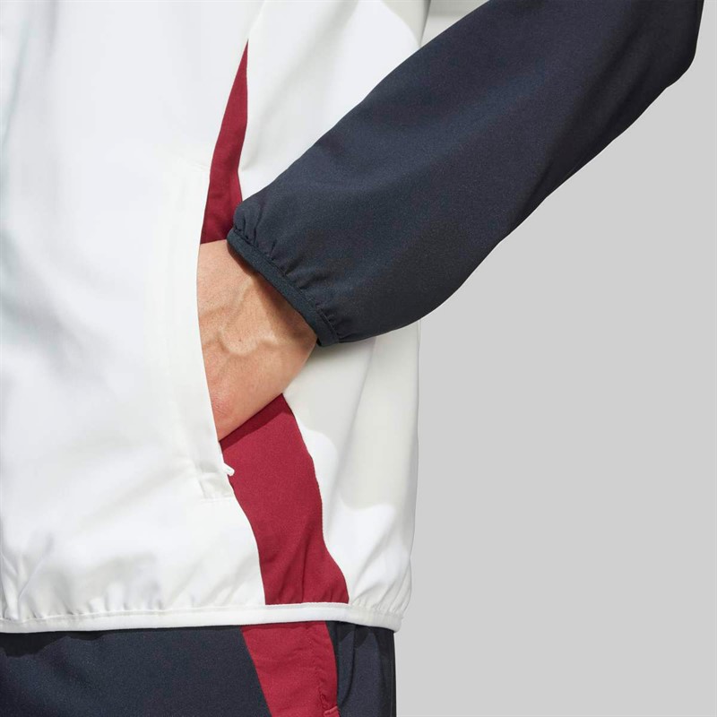 adidas Mens MUFC Manchester United 24/25 Tiro 24 Presentation Jacket Off White/Black