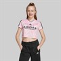 adidas Junior Girls House Of Tiro Colours Of Football Cropped T-Shirt True Pink/Black