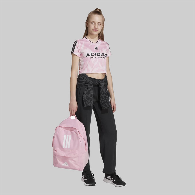 adidas Junior Girls House Of Tiro Colours Of Football Cropped T-Shirt True Pink/Black