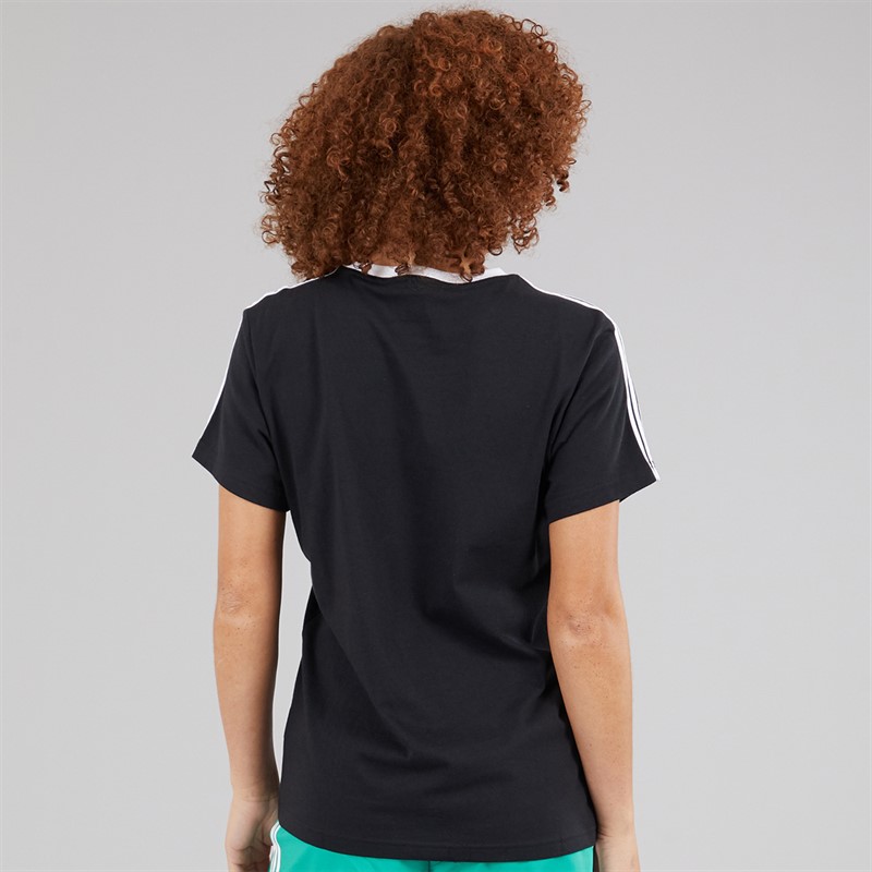 adidas Womens Essentials 3-Stripes T-Shirt Black/White