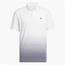 adidas Mens Go To Rise Print Golf Polo Shirt White