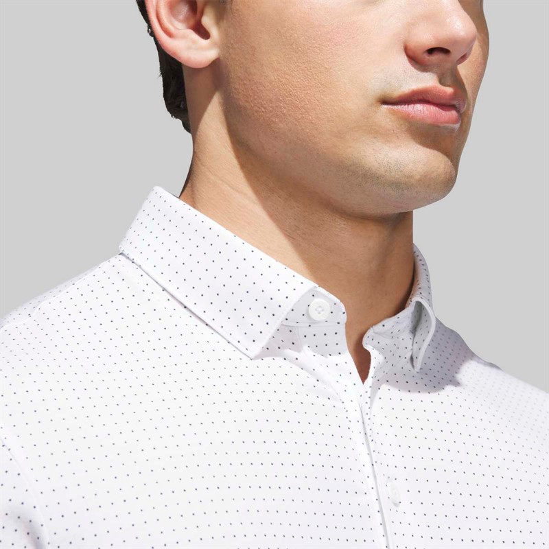 adidas Mens Go To Rise Print Golf Polo Shirt White