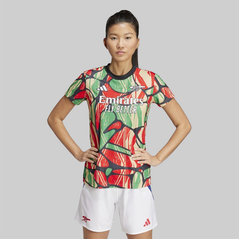 adidas Womens AFC Arsenal FC 24/25 Pre Match Jersey Red/Black