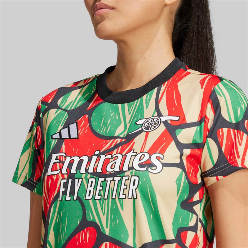 adidas Womens AFC Arsenal FC 24/25 Pre Match Jersey Red/Black