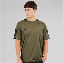 adidas Mens AEROREADY Sereno 3-Stripes T-Shirt Olive Strata/Black