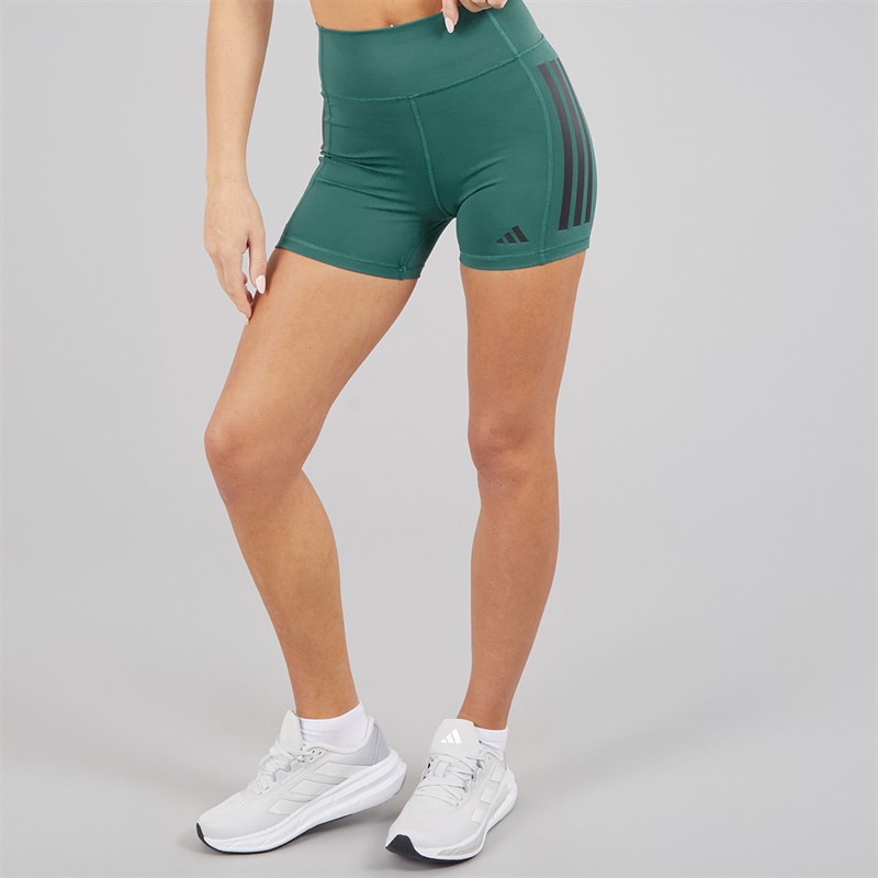 adidas Womens Optime 3-Stripes Shorts Preloved Teal