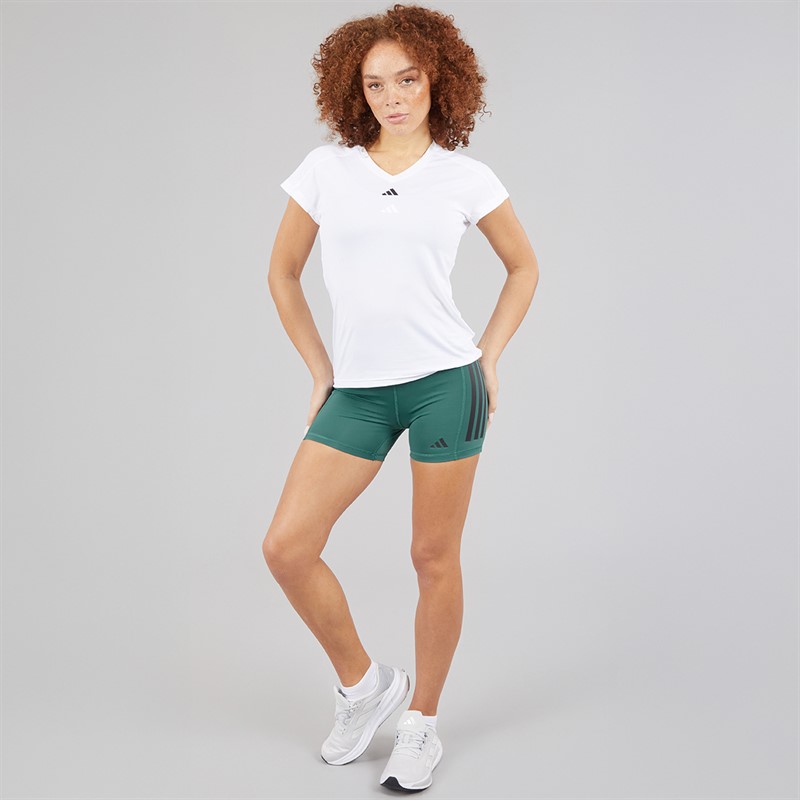 adidas Womens Optime 3-Stripes Shorts Preloved Teal