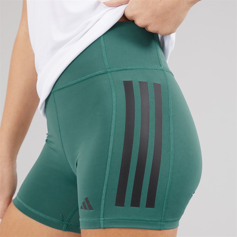 adidas Womens Optime 3-Stripes Shorts Preloved Teal