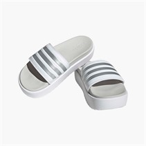adidas Womens Adilette Platform Sliders Cloud White/Zero Metalic/Grey One
