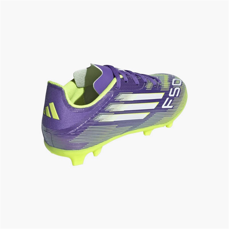 adidas Junior F50 League Radiant Blaze Pack FG/MG Firm/Multi Ground Football Boots Purple Rush/Cloud White/Lucid Lemon
