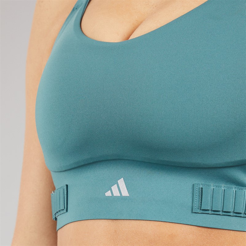 adidas Womens Fastimpact Luxe Run High Support Sports Bra Preloved Teal/Preloved Teal