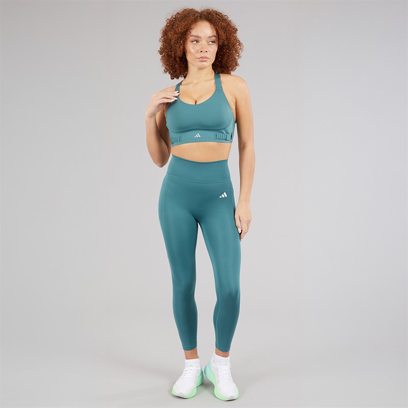 adidas Womens Fastimpact Luxe Run High Support Sports Bra Preloved Teal/Preloved Teal