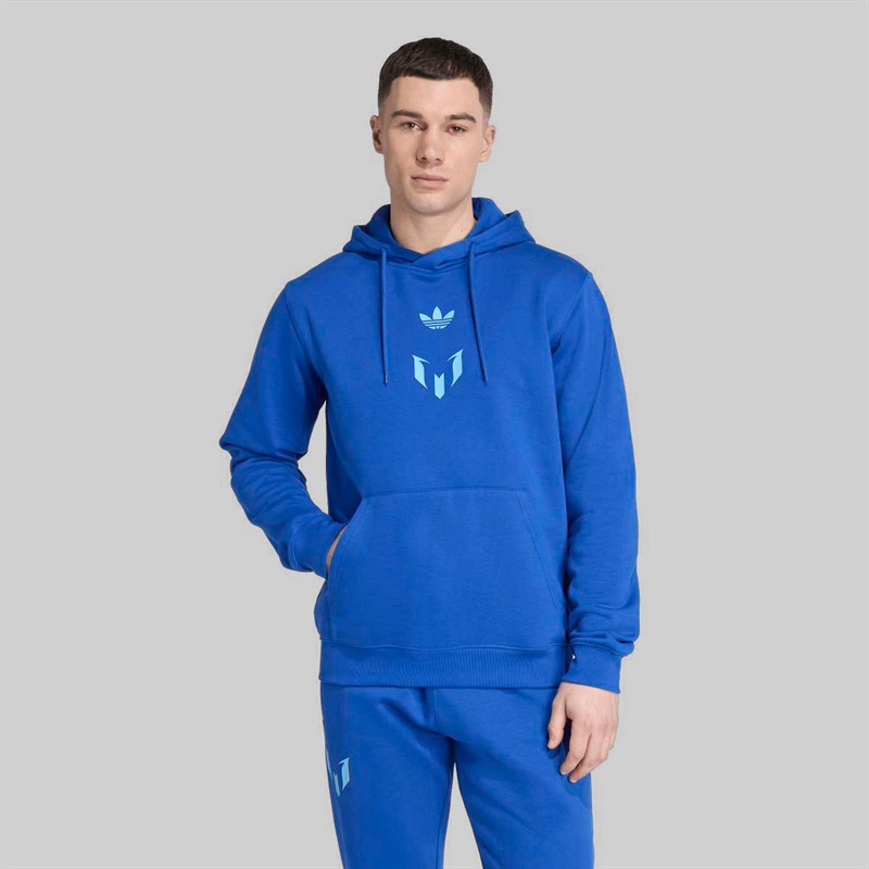 adidas Mens Messi Logo Hoodie Royal Blue