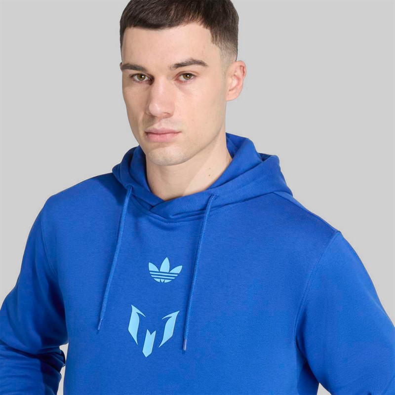 adidas Mens Messi Logo Hoodie Royal Blue
