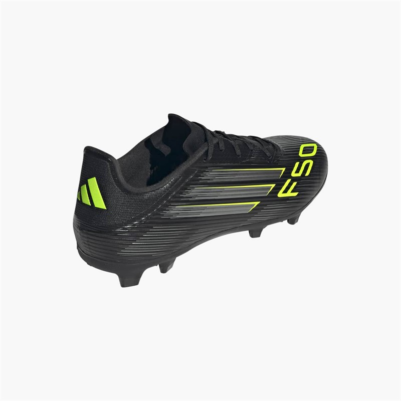 adidas Mens F50 League FG/MG Firm/Multi Ground Football Boots Core Black/Iron Metallic/Lucid Lemon