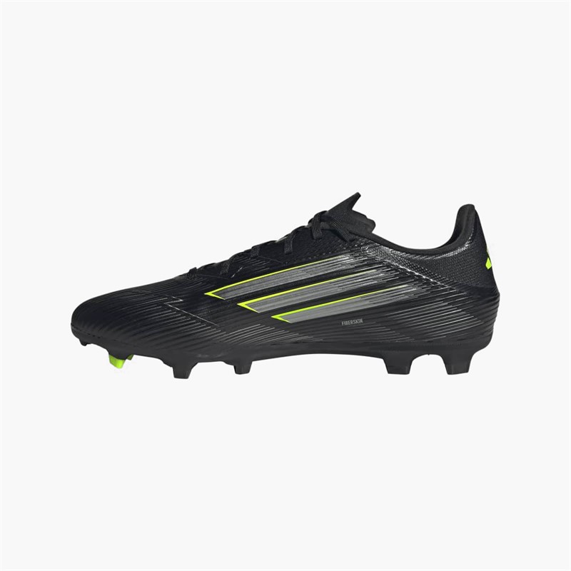 adidas Mens F50 League FG/MG Firm/Multi Ground Football Boots Core Black/Iron Metallic/Lucid Lemon