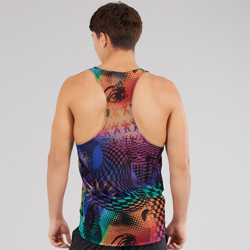 adidas Mens X Jeremy Scott Printed Tank Top Acid Yellow/Semi Lucid Fuchsia/Active Purple