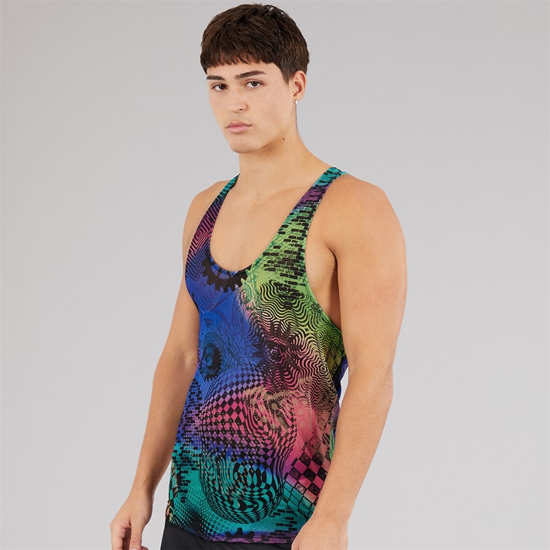 adidas Mens X Jeremy Scott Printed Tank Top Acid Yellow/Semi Lucid Fuchsia/Active Purple